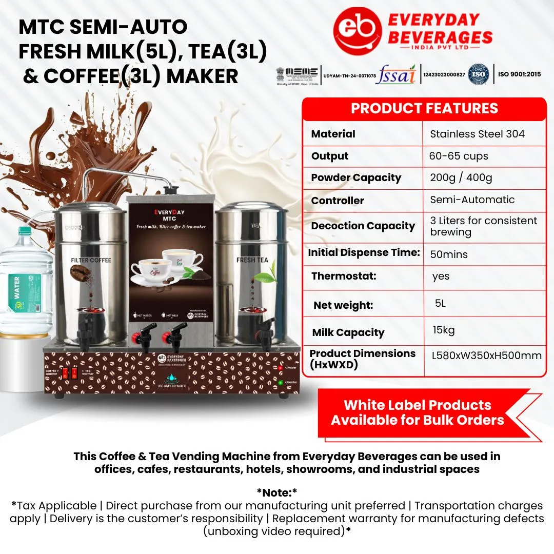 Manual tea coffee semi automatic vending machine
